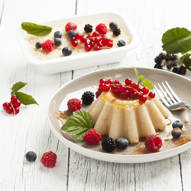 Pšenový puding s ovocím