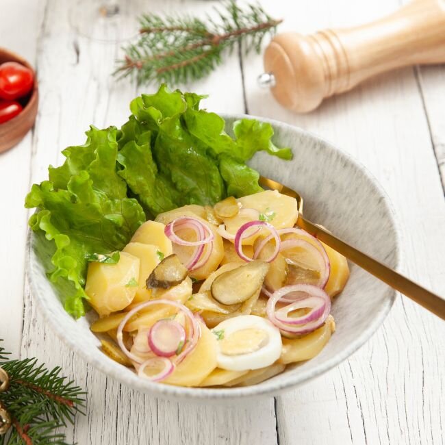 Zdravý vianočný zemiakový šalát