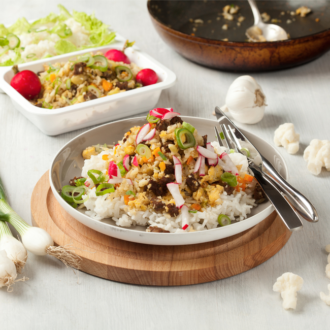 Karfiolové rizoto s hovädzím mäsom