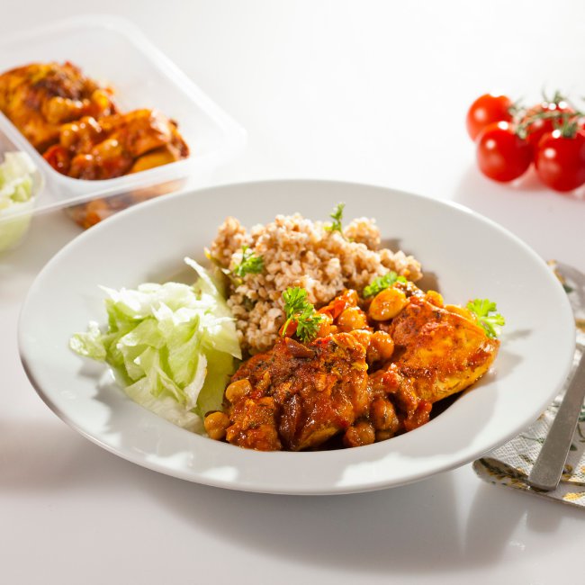 Marokkanisches Huhn mit Vollkorn-Bulgur