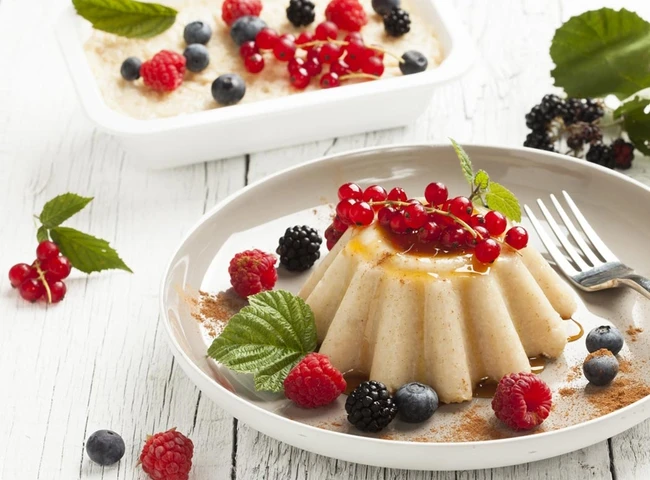 Pšenový puding s ovocím