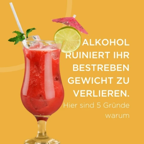 Alkohol ruiniert Ihr Bestreben Gewicht zu verlieren. Warum?