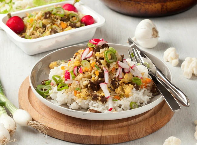 Karfiolové rizoto s hovädzím mäsom